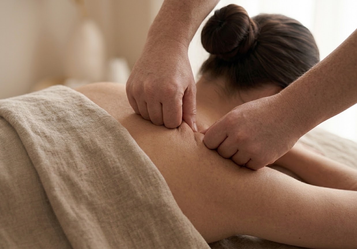 Demonstration of shoulder and neck massage motion the mechanism is designed to recreate