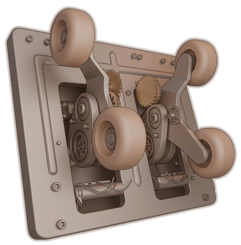 Close-up detail of the roller mechanism assembly built into Nookrest
